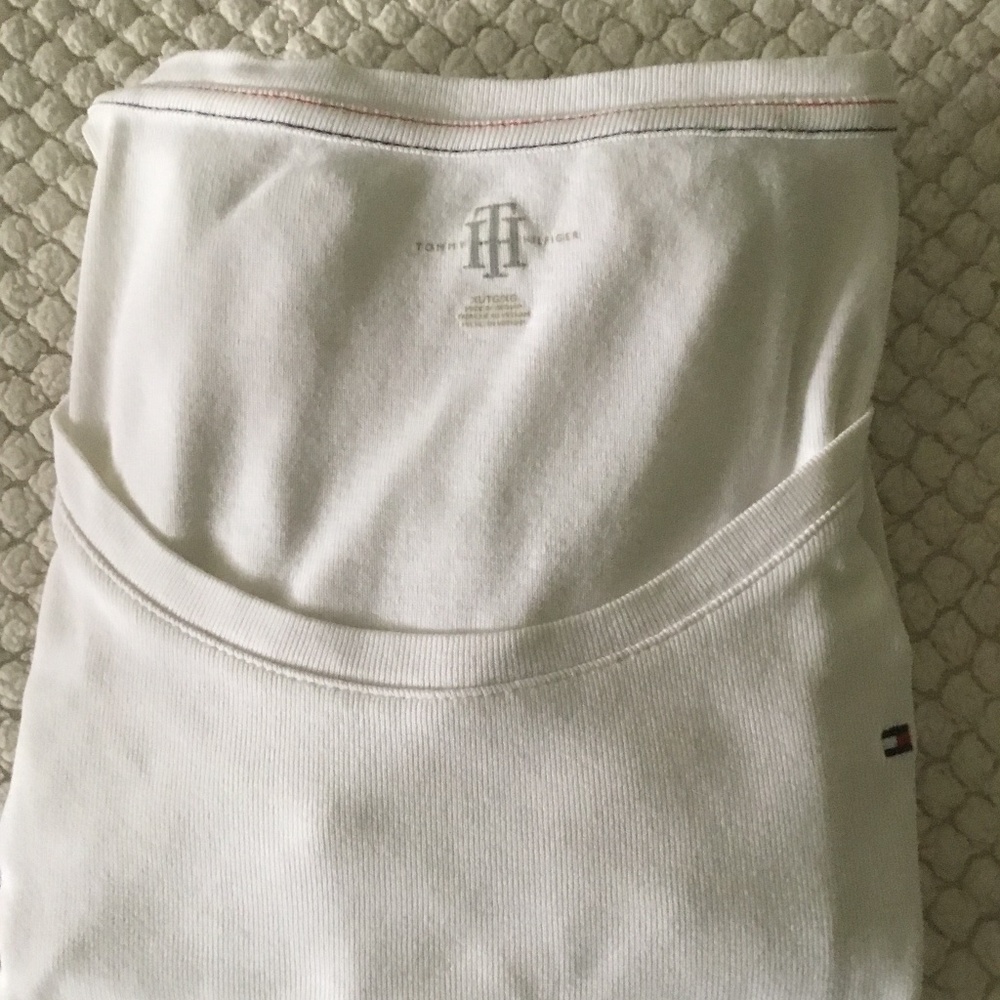 L/S White Tommy Hilfiger cotton/stretch woman's Top